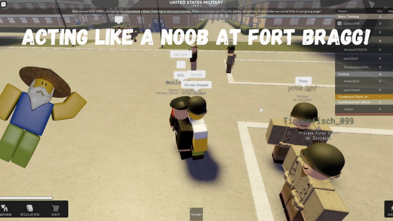 Acting Like A Noob At Fort Bragg Roblox Youtube - roblox fort bragg