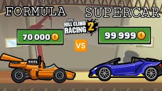 HILL CLIMB RACING 2 - FORMULA vs SUPERCAR COMPARISON (which is the best?)