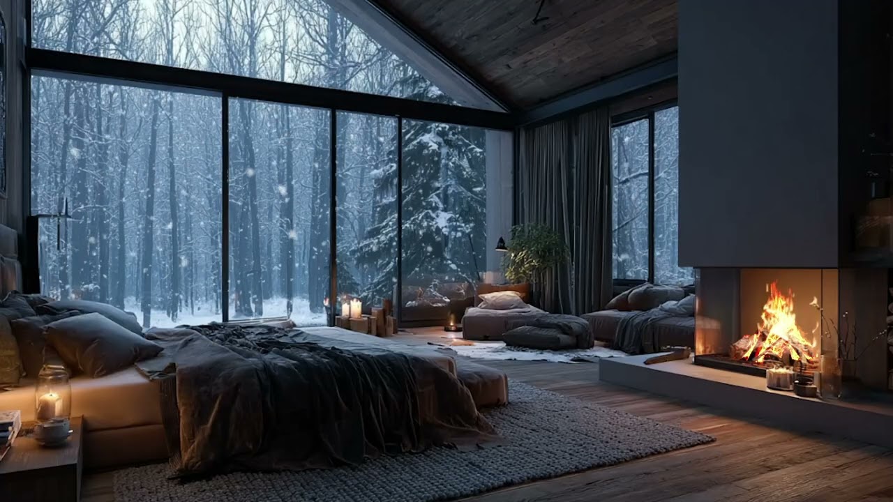 Warm Fireplace Ambience with Soft Piano 🔥 Peaceful Music for Sleep & Relax