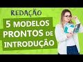 5 TÉCNICAS PRONTAS DE INTRODUÇÃO DA REDAÇÃO - Aula 7 - Profa. Pamba - Redação