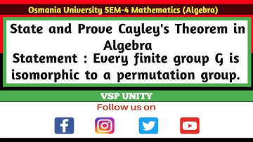 #excellent Proof of Cayleys Theorem in Telugu || algebra || SEM-IV