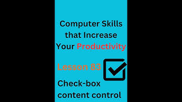 Computer Skills that Increase Your Productivity || Lesson 83 Check box content control