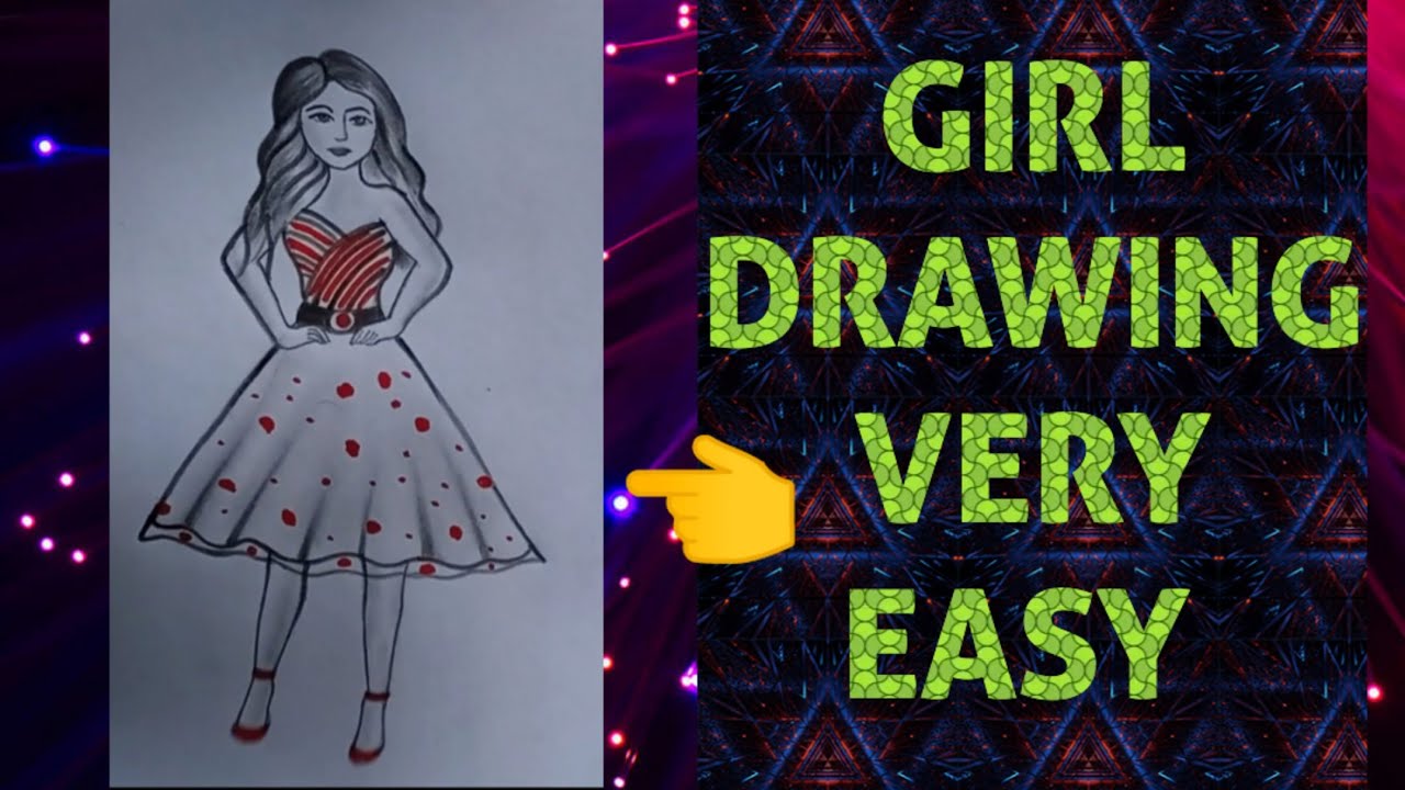 How to draw a Cute Barbie doll | Easy drawing | @TamilNewArt - YouTube