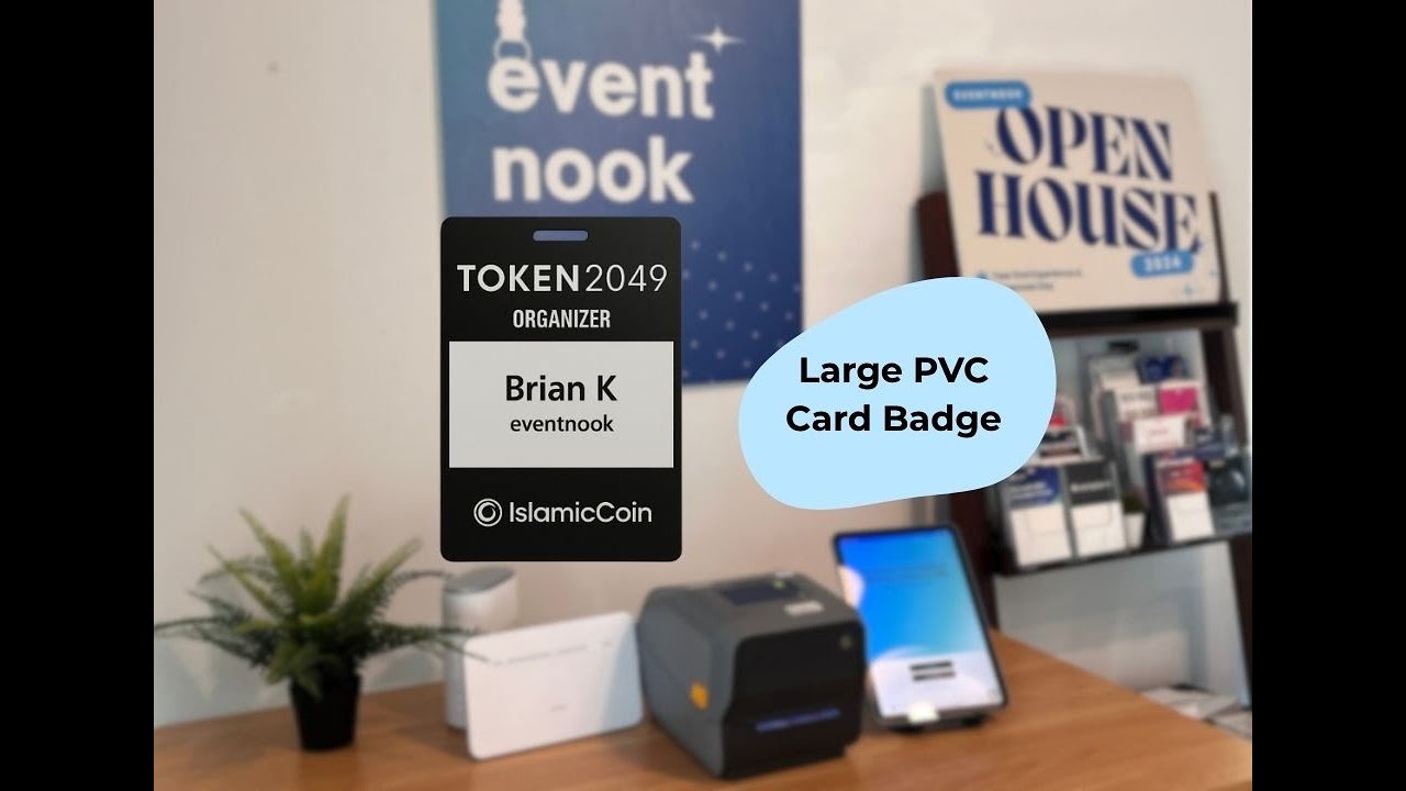 PVC card badge printing demo: card printer producing PVC event badges