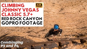 Climbing Johnny Vegas in Red Rock Canyon - 5.7 | Pitch 3 and 4 Combined!