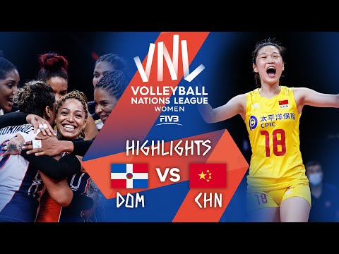 Dominican Republic vs. China - FIVB Volleyball Nations League - Women - Match Highlights, 13/06/2021