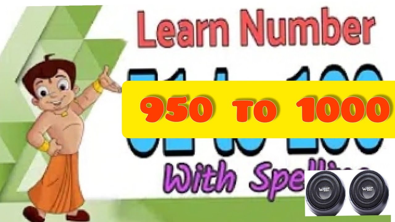 🇮🇳🐈🌞 Number counting 950 to 1000 with spelling🇮🇳🐈🌞part-20 English ...
