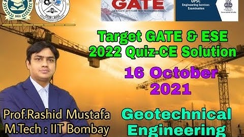 Target GATE & ESE 2022 Quiz-CE Solution | Geotechnical Engineering | 16 October 2021