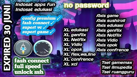 UPDATE CONFIG HTTP INJEKTOR PREMIUM ALL OPERATOR AXIS - XL - TELKOMSEL - INDOSAT  FULL SPEED!!