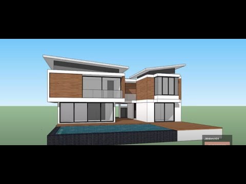 Sketchup create Modern House design ( basic for beginner) - Видео онлайн