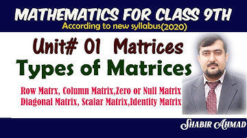 9th Class Math, Lesson 04, Unit 01, Matrices, Introduction to Matrices Part-I