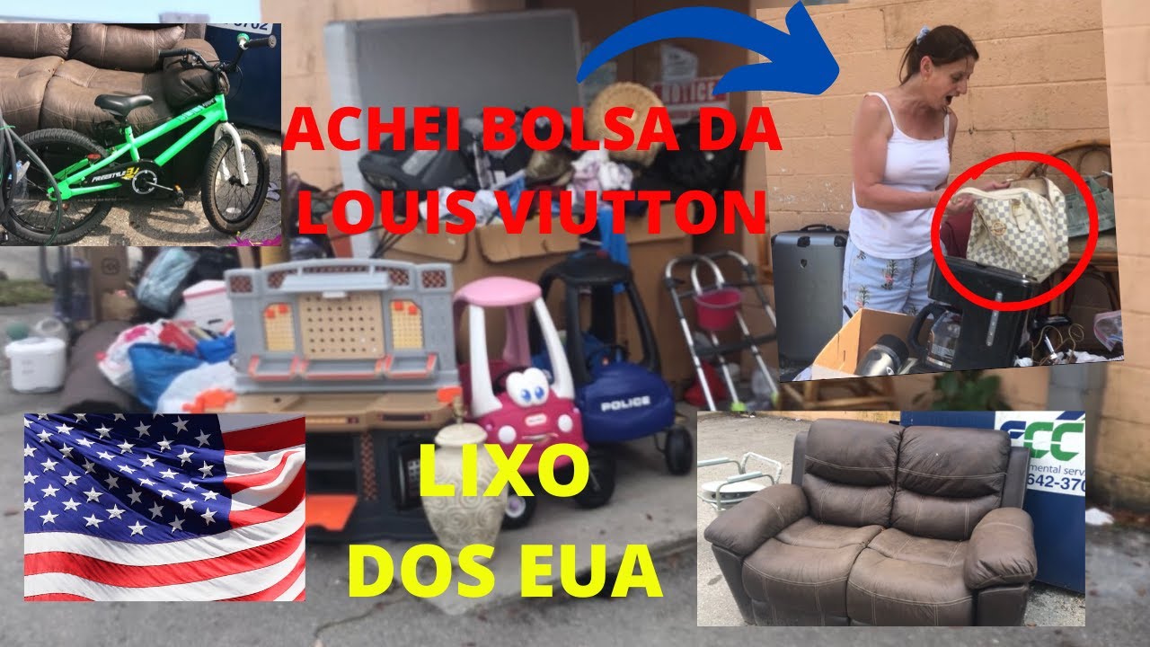 ACHEI 🇺🇸UMA BOLSA DA LOUIS VUITTON NO LIXO RICO DOS ESTADOS