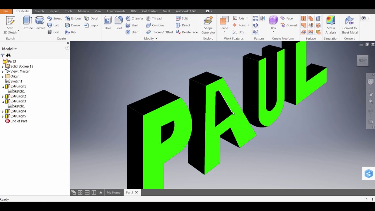 Office Point Inventor Autodesk Inventor 2017 - 2 Point Perspective Name Activity - YouTube