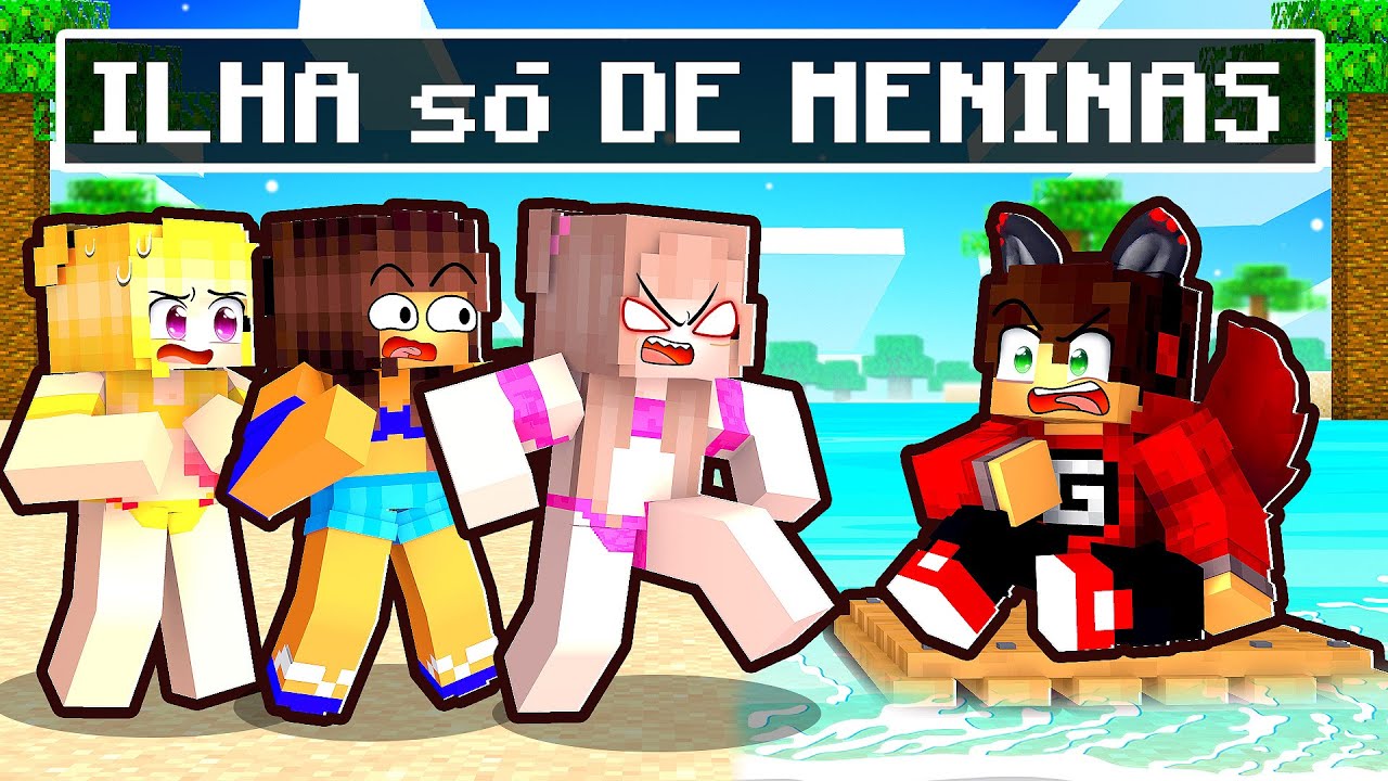 GAROTO LOBO em UMA ILHA só DE MENINAS no Minecraft
