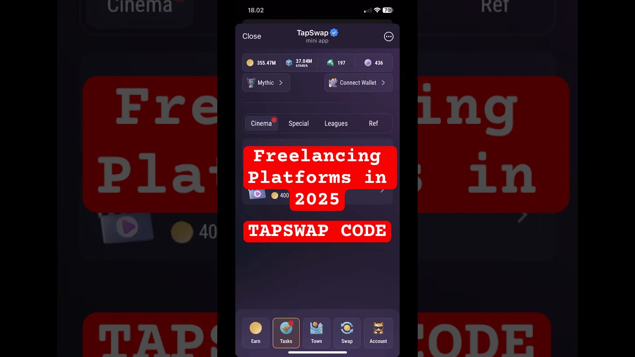 Freelancing Platforms in 2025 Code Tapswap || Tapswap Kode Baru Freelancing Platforms in 2025