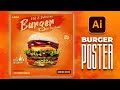 Design a Fast Food Burger Poster Flyer Design in Illustrator CC Tutorial