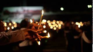 traditional thai candle dance at night beautiful classic night performance for important