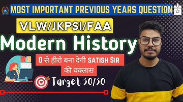 Modern History mcq for jkssb exams by Satish sir - jkssb Online Tutorial