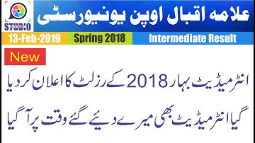 AIOU Intermediate (FA/I.Com) Result Spring 2018