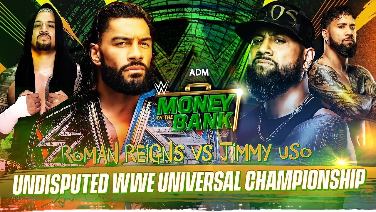 WWE Money In The Bank 2023 Roman Reigns Vs Jimmy Uso Custom Match Card