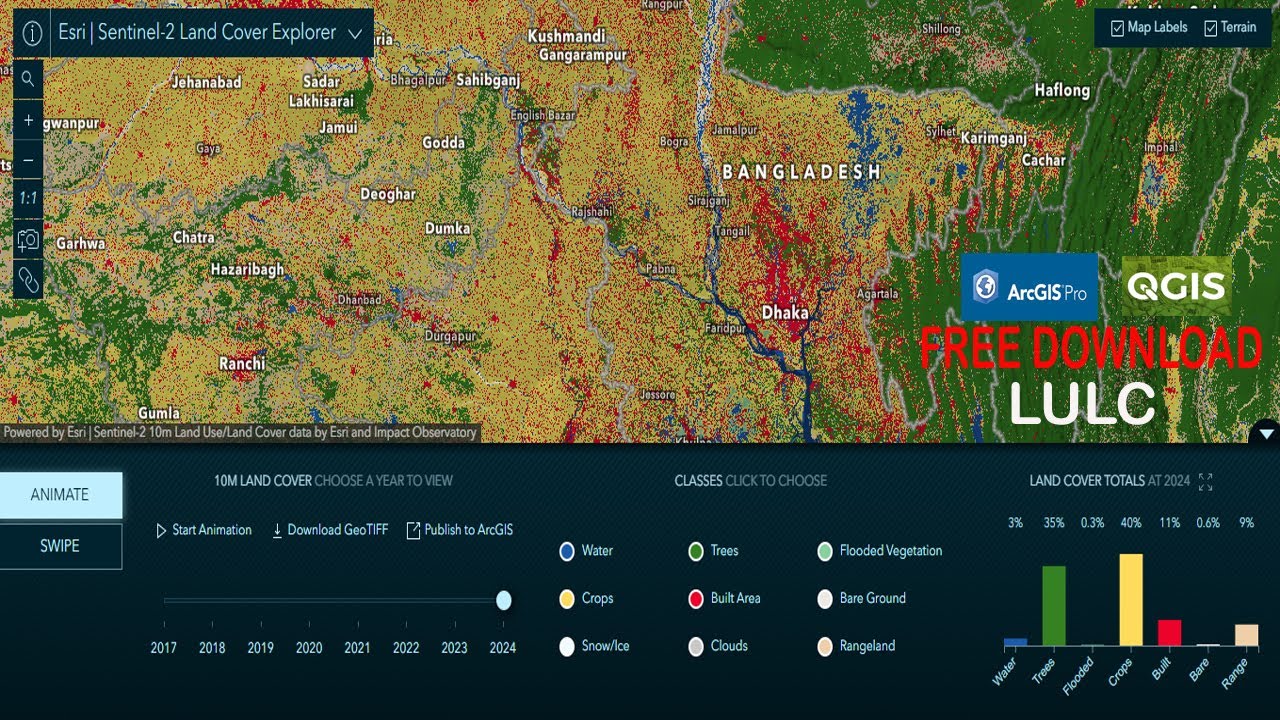 ESRI Land Use Land Cover Data 2022 Download || 10M Resolution Latest ...