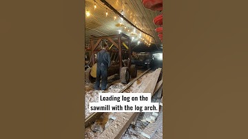 Loading log onto the #sawmill with my #logarch