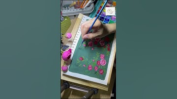 #gouchepainting# Vẽ hoa đơn giản bằng màu Gouache - P3