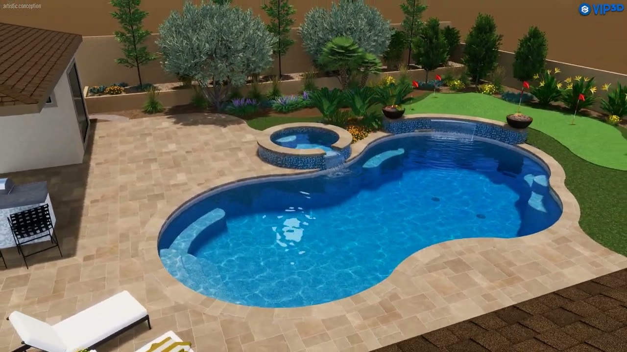 Freeform Swimming Pool and Spa 600sq