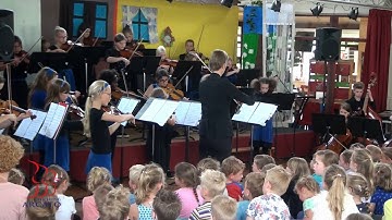 Enthousiast interactief schoolconcert met jeugd strijkorkest Preludio (Stichting Arcato).