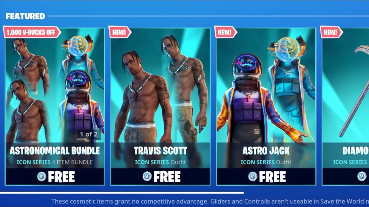 Travis Scott And Astro Jack Skin For Free Astronomical Bundle For Free Fortnite Gifting Skins Youtube