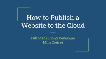 How to publish a website to the cloud