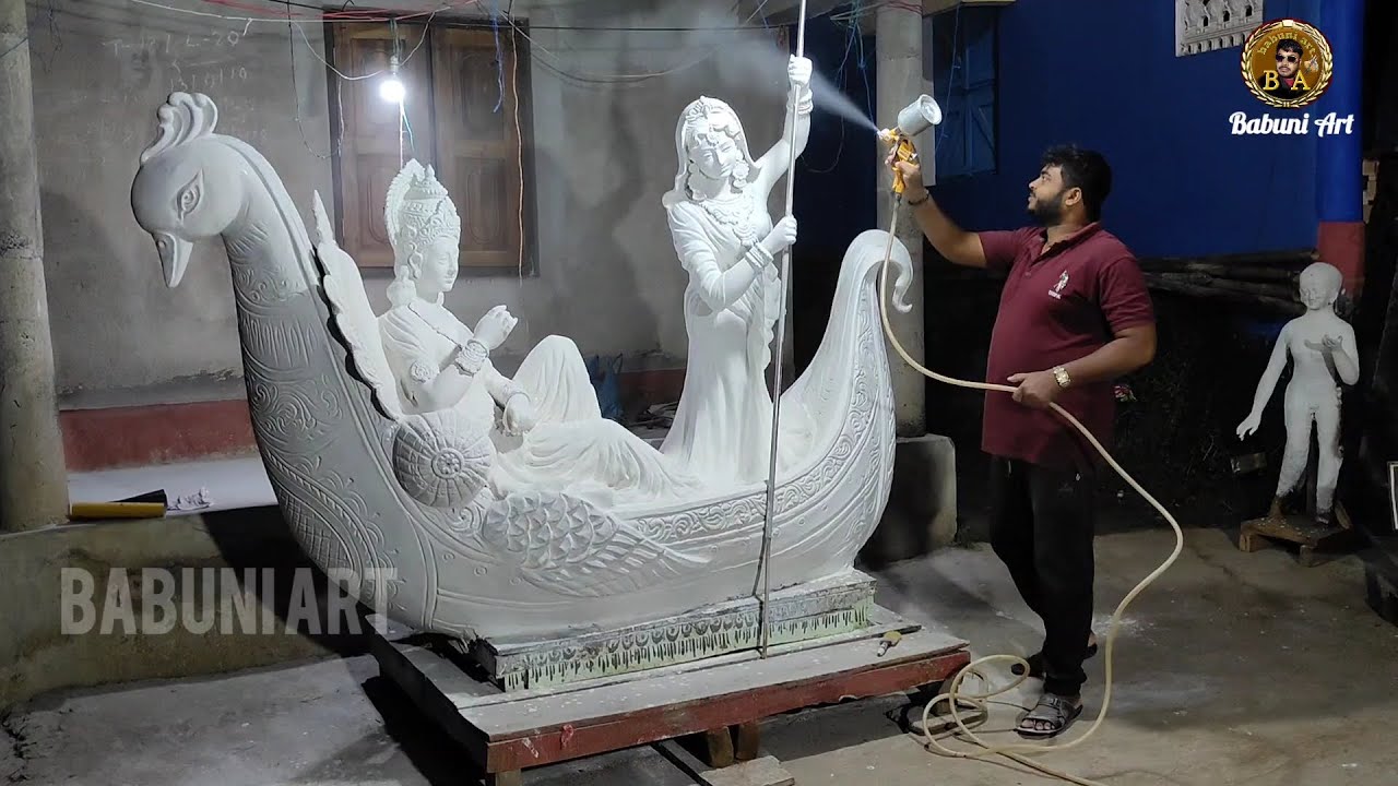 how to make Radha Krishna idol sitting on boat / full video / Radha Krishna Murti making 