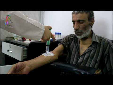 مركز دار الرحمة تسريب جرعة للمريض عبد المنعم مصاب بتنشؤ رئة انتقالي للرئة المقابلة والعظم