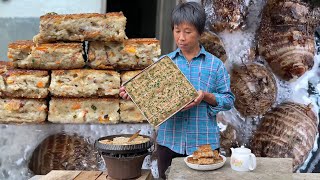 Grandma dug to make traditional taro cakes, golden and crispy, soft, glutinous and silky!