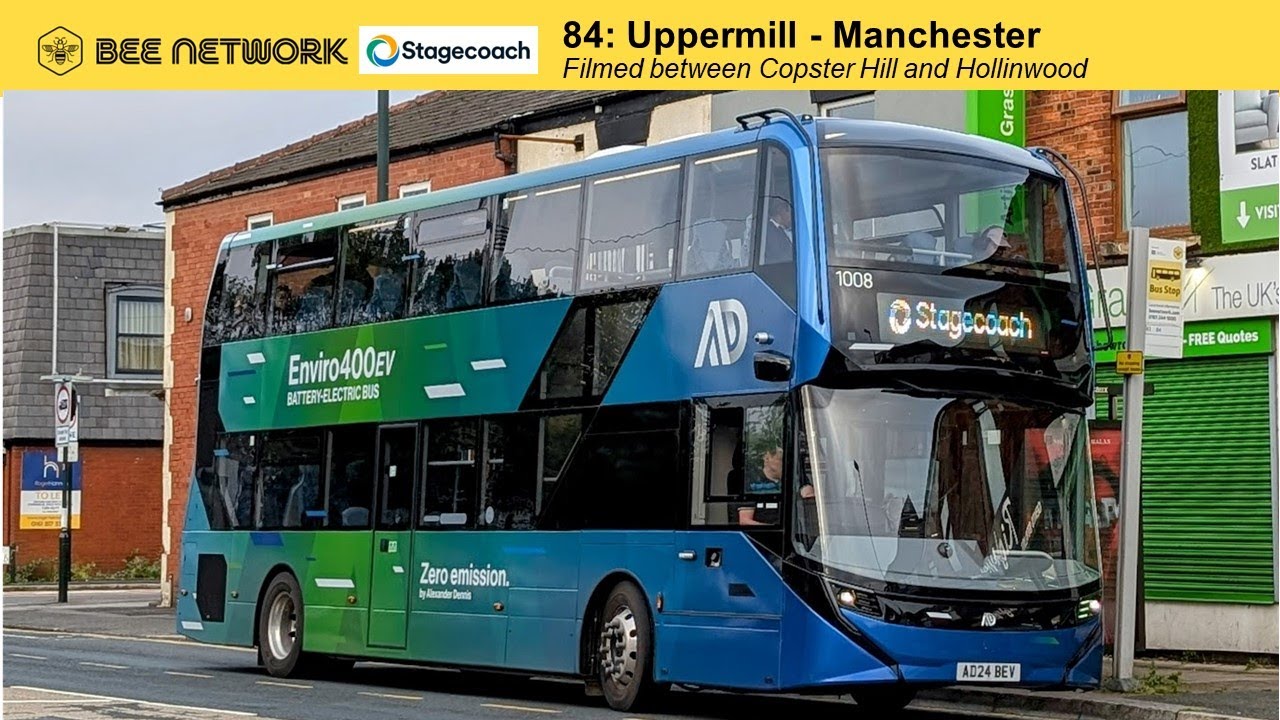 DEMO ADL E400EV 🤩 Bee Network - Stagecoach Manchester 84 service between Copster Hill and Hollinwood