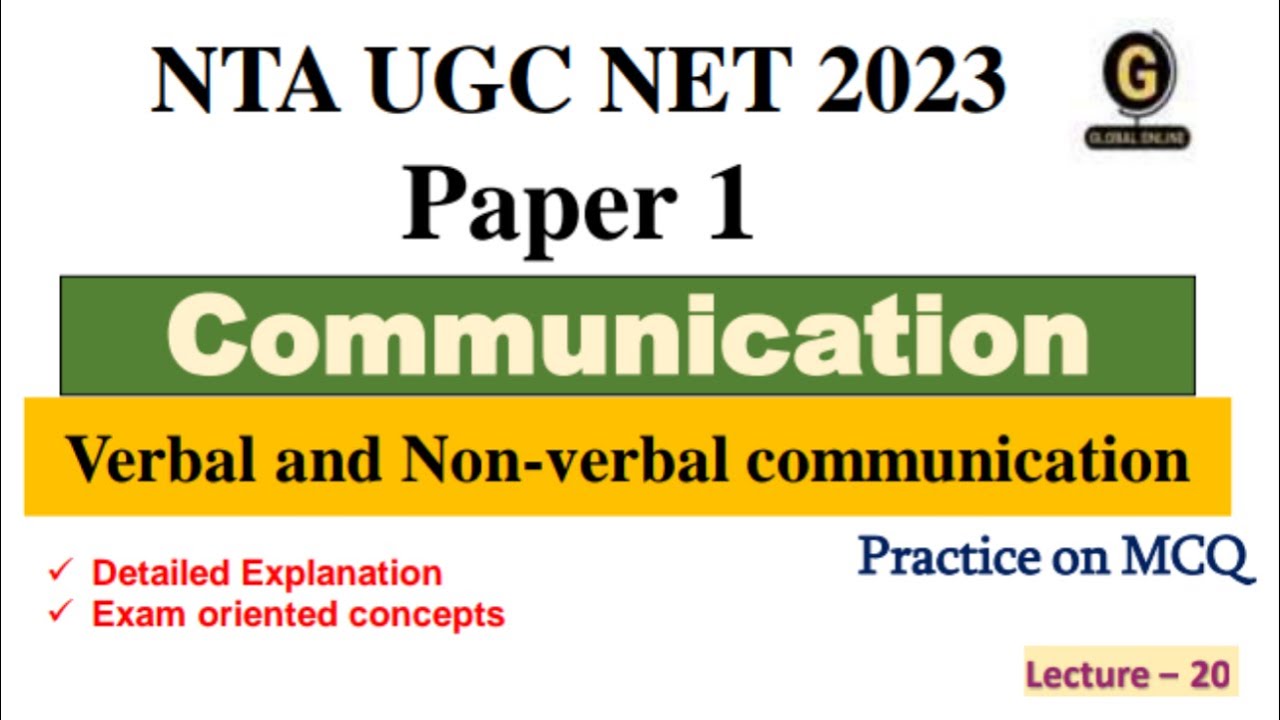 Verbal and Nonverbal Communication MCQ Communication MCQ NTA UGC