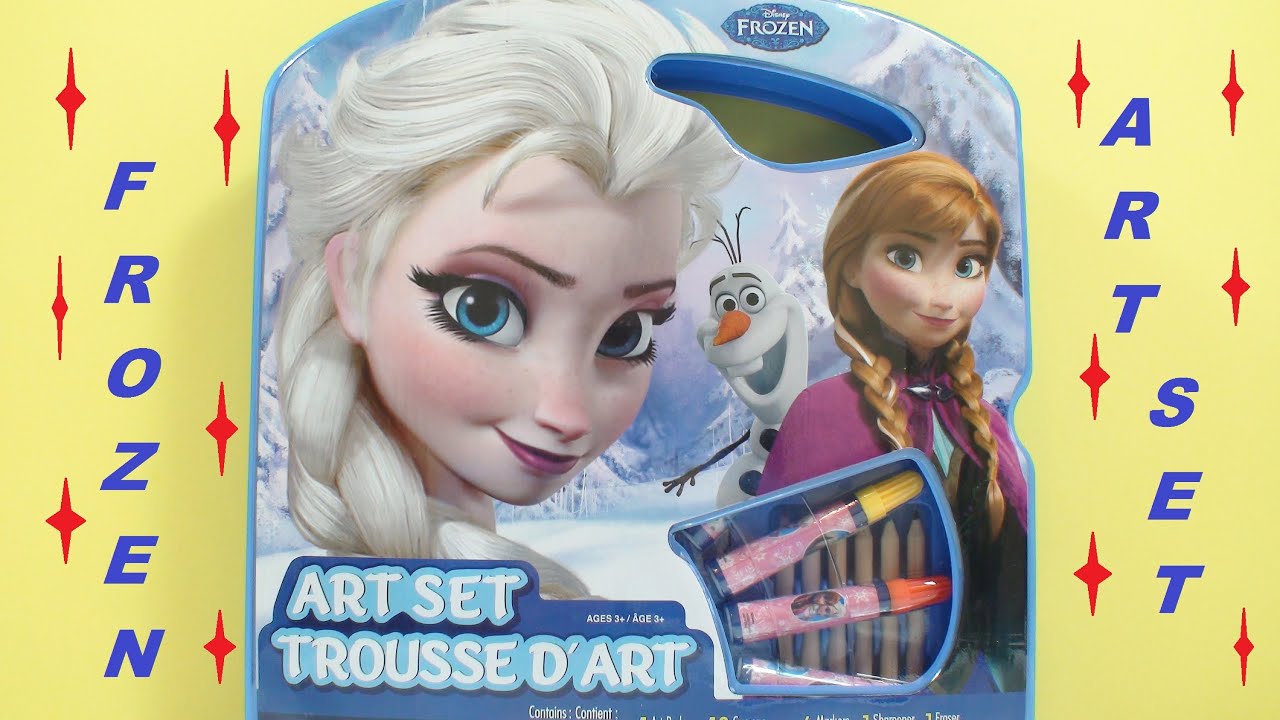 DISNEY FROZEN COLOURING ART WHEEL ART SET PAINT KIDS COLOUR PENCILS CRAYONS PENS