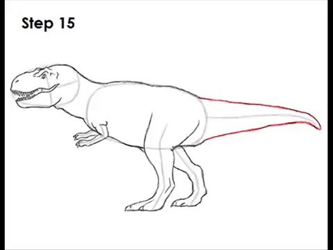 how to draw t rex step by step - YouTube