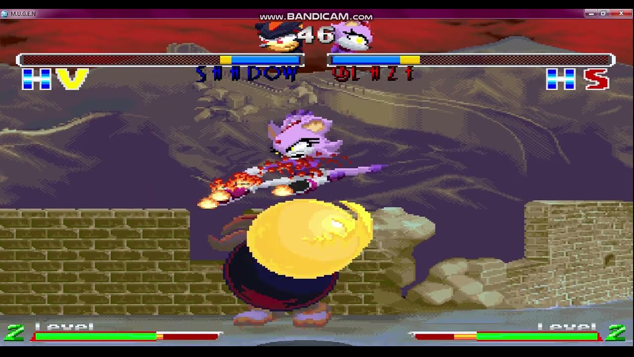 M.U.G.E.N SONIC FREEDOM FIGHTERS TOURNAMENT ROUND 1 LOSERS MATCH #3 SHADOW VS BLAZE