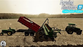Sowing linseed in the snow | Calmsden Farm | John Deere Appreciation | Farming Simulator 22 screenshot 3