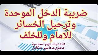 محاسبة الضرائب| اقرار ضريبة الدخل الموحد وترحيل الخسائر للامام والخلف (2)