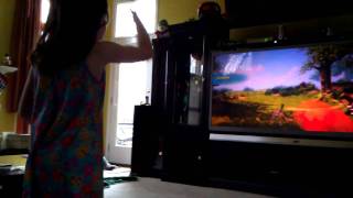 Haley playing Kinectimals