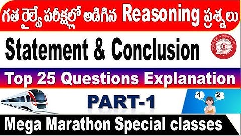 Statement & Conclusions Part 1 Railway Previous year Reasoning Questions Explanation by SRINIVASMech