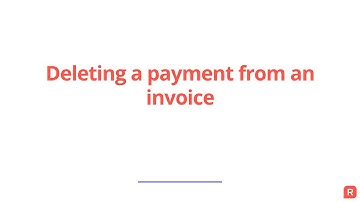 Deleting a payment from an invoice in Reckon One