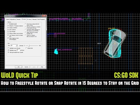 Quick Tip #07 CS:GO Source: Free Rotate or Snap Rotate 15 Degrees to Stay on Grid Hammer Source