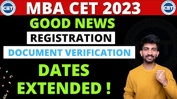 MBA CET Registration Process Dates EXTENDED | MBA CET Admission Process 2023