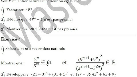correction du devoir maison partie 2 exercice 3 et 4 (tronc commun biof)