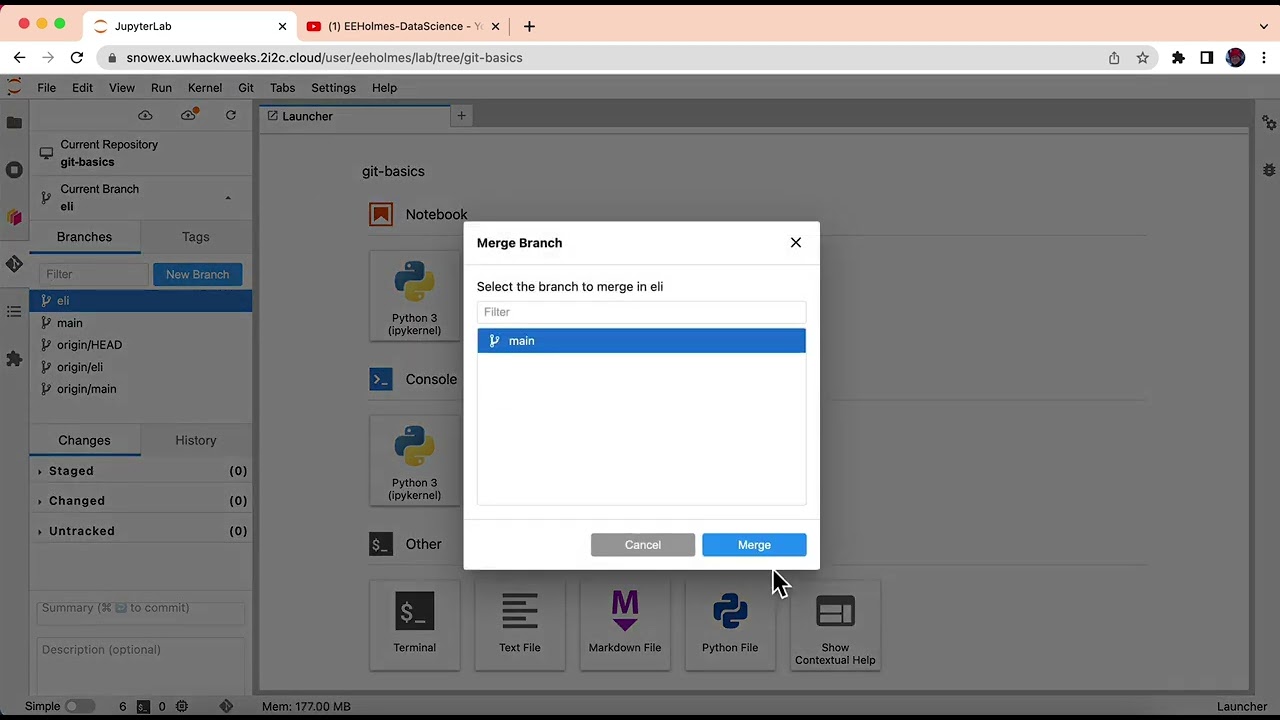 Activity 3. Fixing a merge conflict with jupyterlab-git