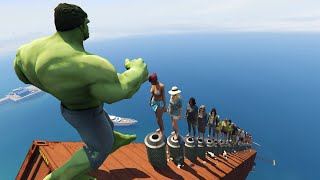 GTA 5 Crazy Water Ragdolls | Hulk vs Megalodon Jumps/Fails #25 (Euphoria Physics | Funny Moments)