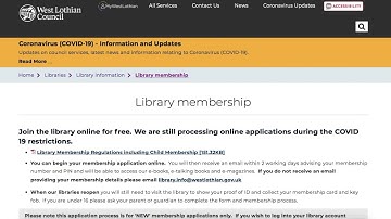 West Lothian libraries   How to join the library online